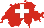 خارطة سويسرا على شكل علمها